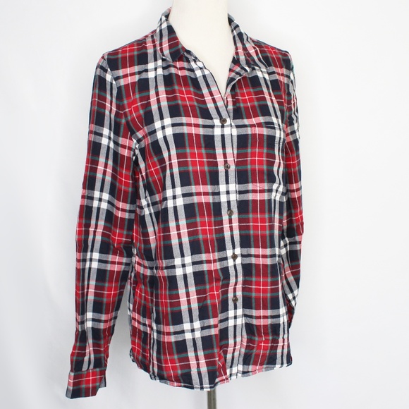 Madewell Tops - MADEWELL | Red Plaid Ex-Boyfriend Button Up